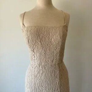 Cream Size 12 Hayley Paige Occasions Floor Length Evening Gown - Great Condition